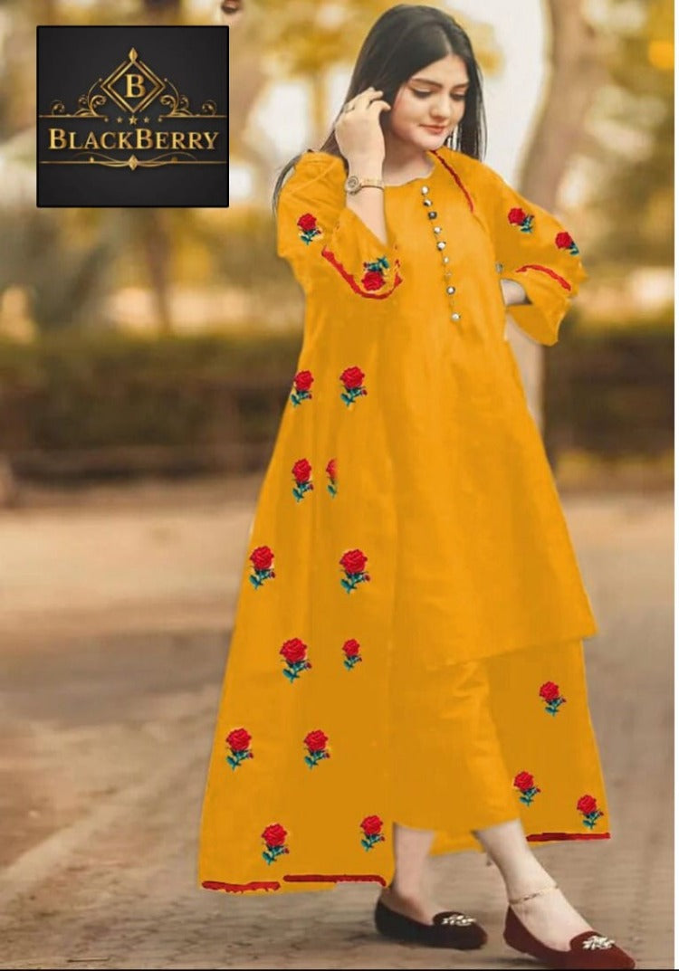 Embroidered Stitched 3 Pcs Suit